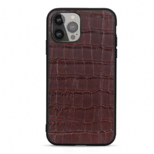 Mobilcover iPhone 13 Pro Max Ægte Crocodile Texture Læder