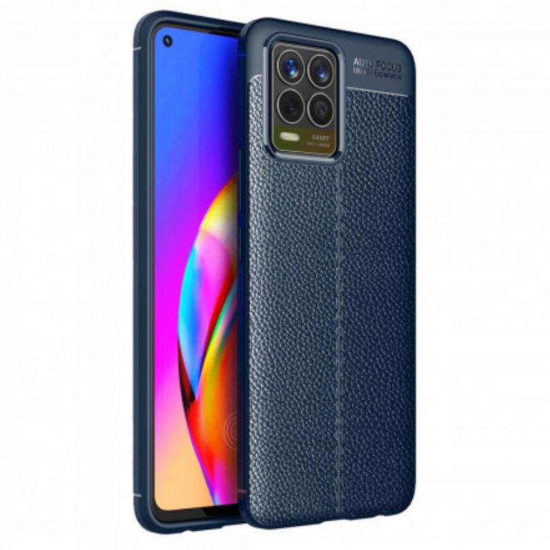 Cover Realme 8 / 8 Pro Dobbelt Linje Litchi Læder Effekt