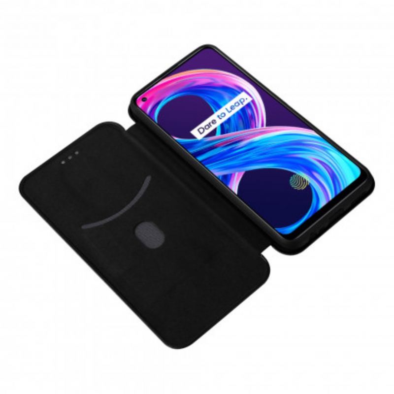 Cover Realme 8 / 8 Pro Flip Cover Farvet Carbon Silikone