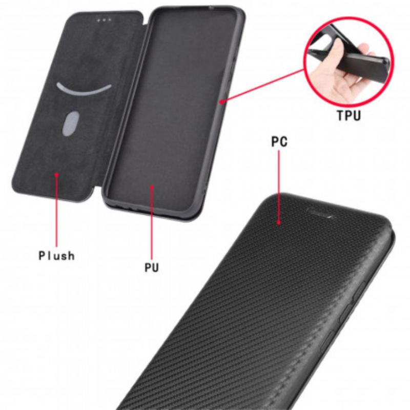 Cover Realme 8 / 8 Pro Flip Cover Farvet Carbon Silikone