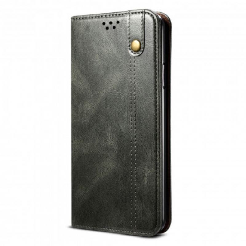 Cover Realme 8 / 8 Pro Flip Cover Voksbehandlet Kunstlæder