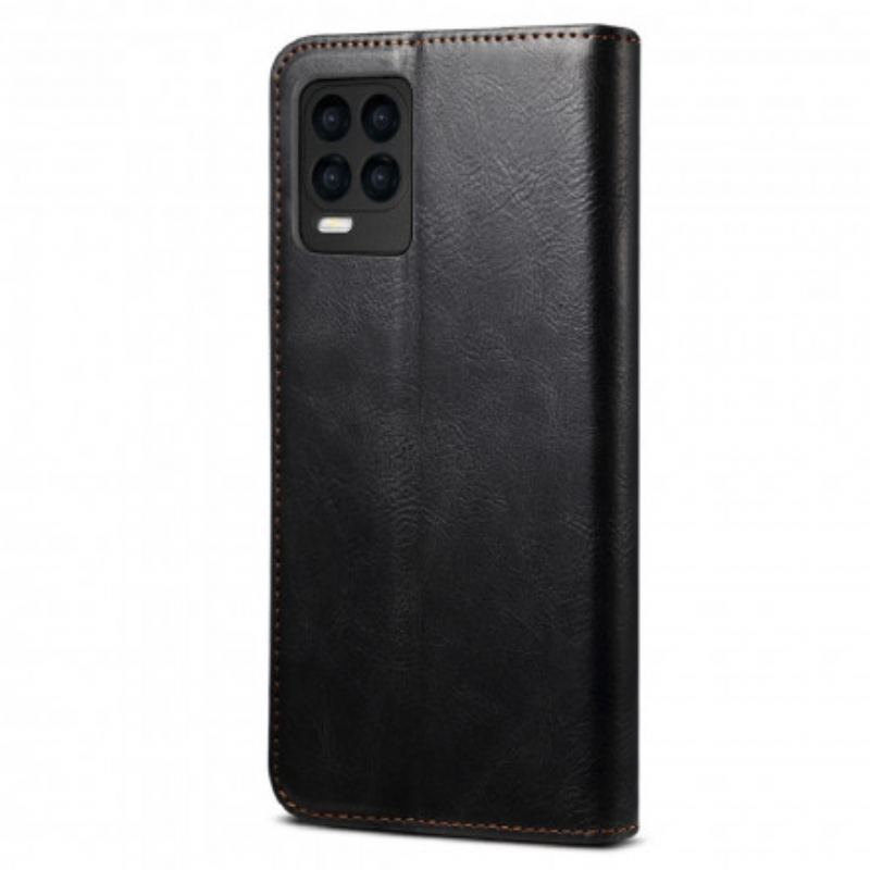 Cover Realme 8 / 8 Pro Flip Cover Voksbehandlet Kunstlæder