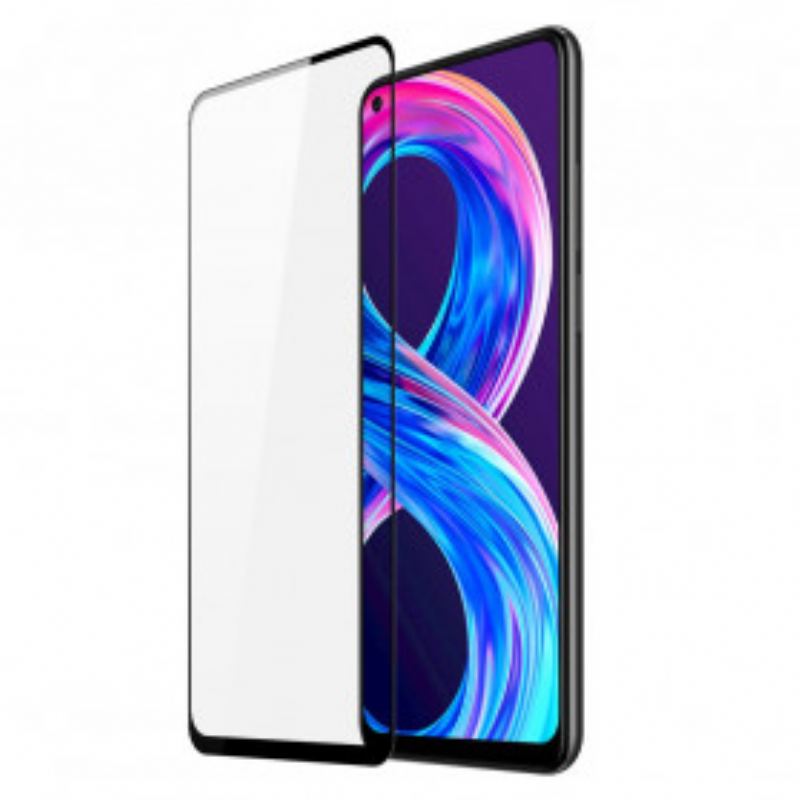 Realme 8/8 Pro Black Edges Skærmbeskytter I Hærdet Glas