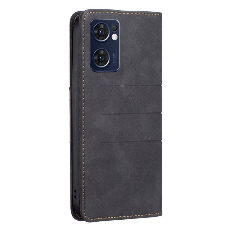 Cover Oppo Find X5 Lite Flip Cover Binfen Farve Læder Stil