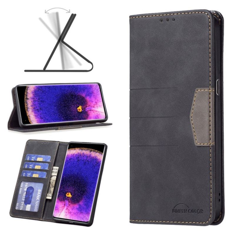 Cover Oppo Find X5 Lite Flip Cover Binfen Farve Læder Stil