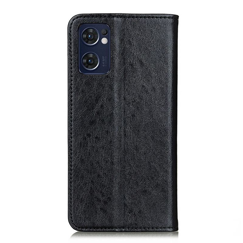 Cover Oppo Find X5 Lite Flip Cover Læder Tekstur