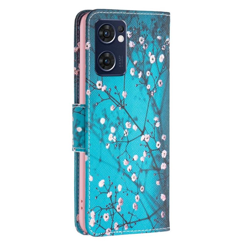 Flip Cover Oppo Find X5 Lite Blomstrende Grene