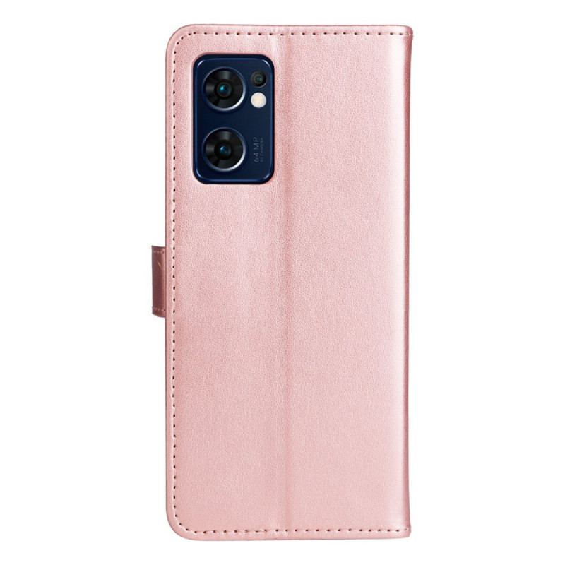 Flip Cover Oppo Find X5 Lite Med Snor Thong Katte Og Bier