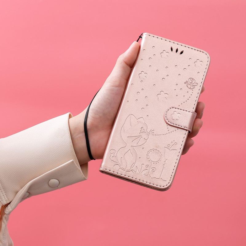 Flip Cover Oppo Find X5 Lite Med Snor Thong Katte Og Bier