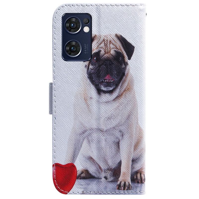 Flip Cover Oppo Find X5 Lite Mops Hund