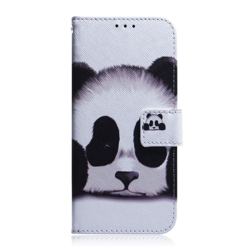 Læder Cover Oppo Find X5 Lite Panda Ansigt