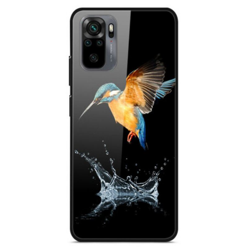 Cover Xiaomi Redmi Note 10 / 10S Crown Bird Hærdet Glas