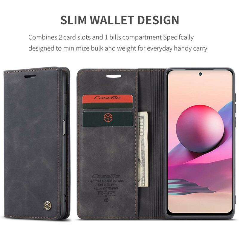 Cover Xiaomi Redmi Note 10 / 10S Flip Cover Caseme Lædereffekt