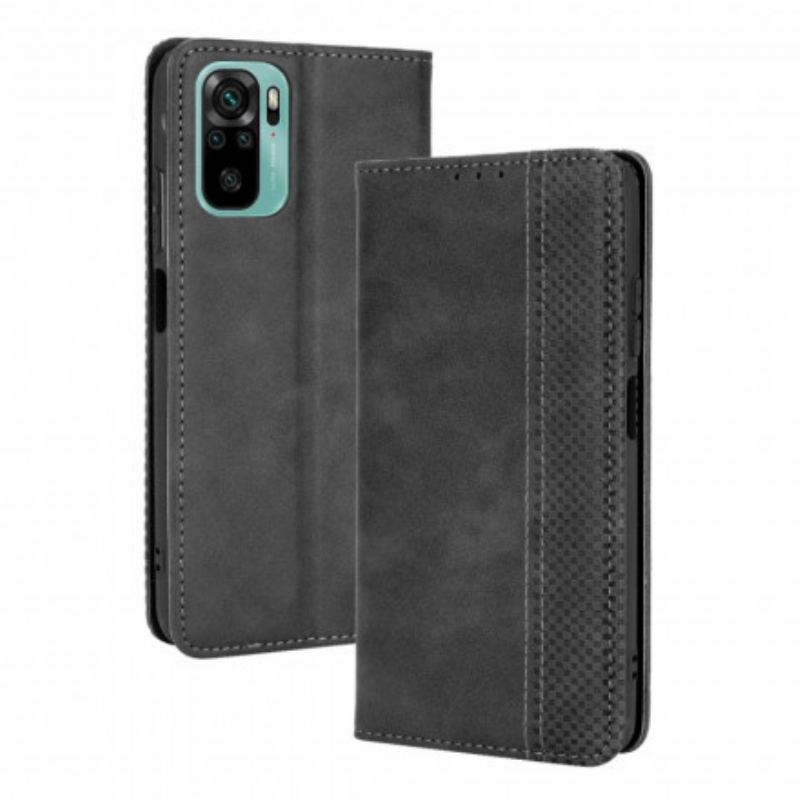 Cover Xiaomi Redmi Note 10 / 10S Flip Cover Stiliseret Vintage Lædereffekt