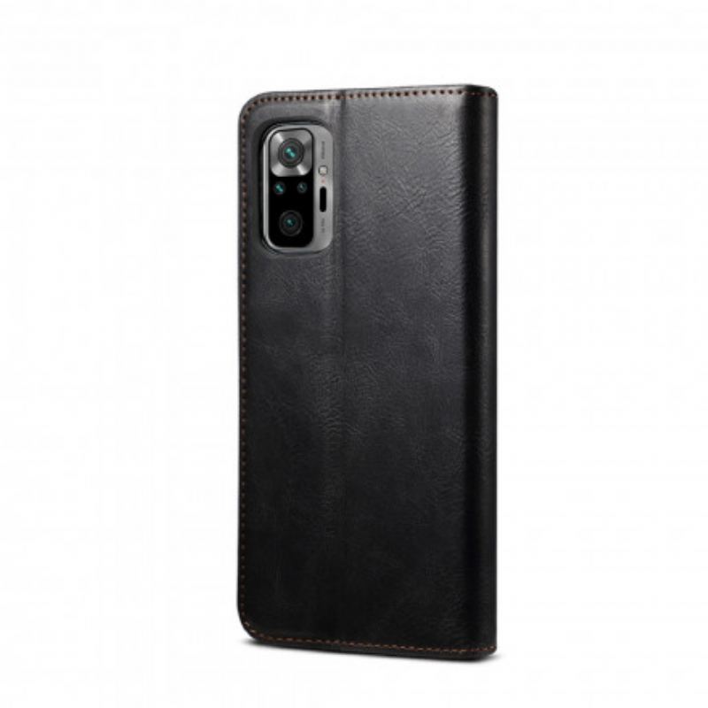 Cover Xiaomi Redmi Note 10 / 10S Flip Cover Voksbehandlet Kunstlæder