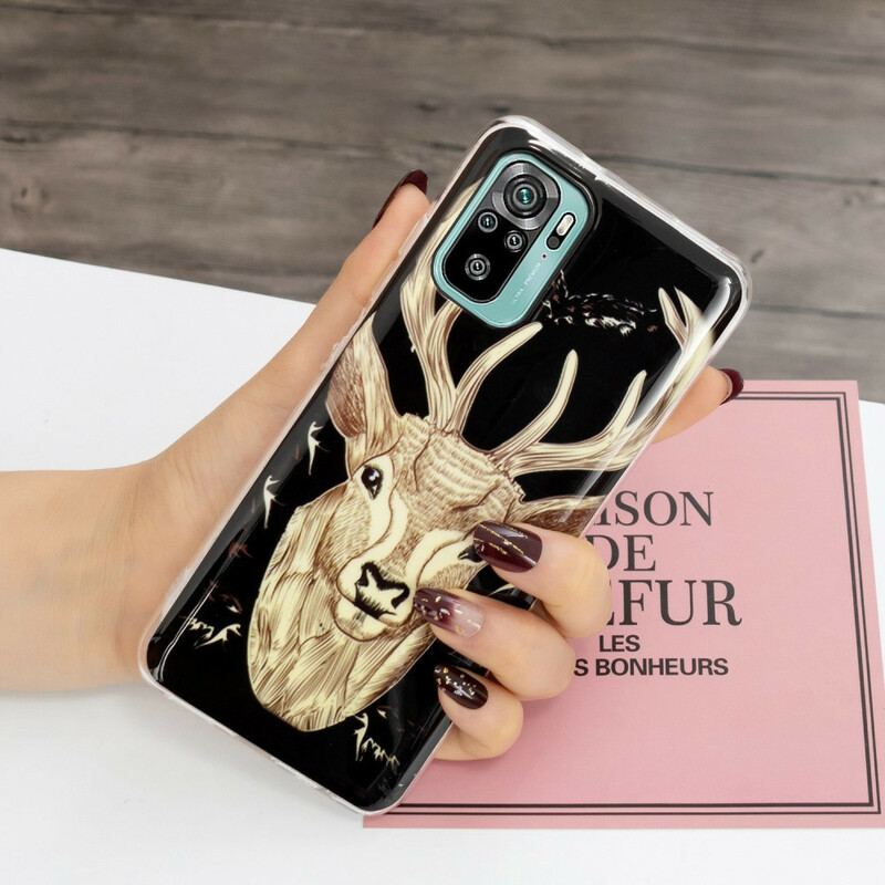 Cover Xiaomi Redmi Note 10 / 10S Fluorescerende Majestic Deer