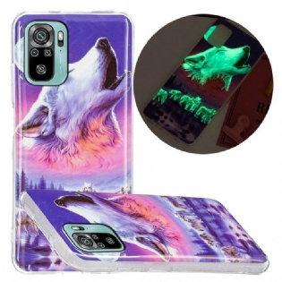 Cover Xiaomi Redmi Note 10 / 10S Fluorescerende Wolf Series