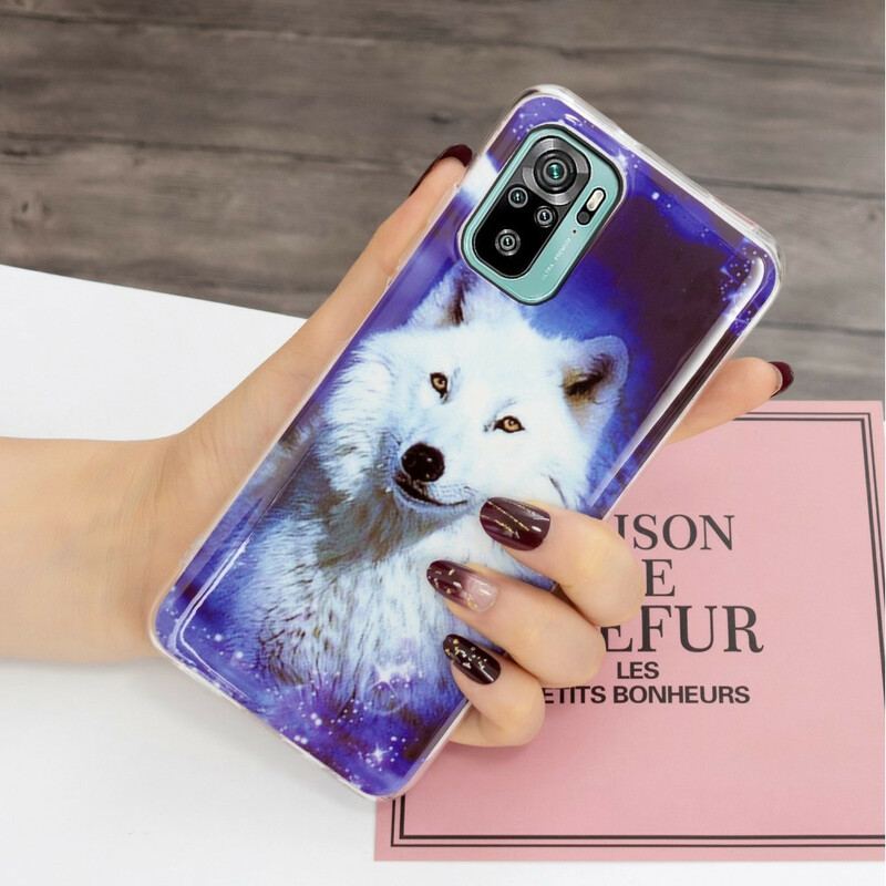 Cover Xiaomi Redmi Note 10 / 10S Fluorescerende Wolf Series