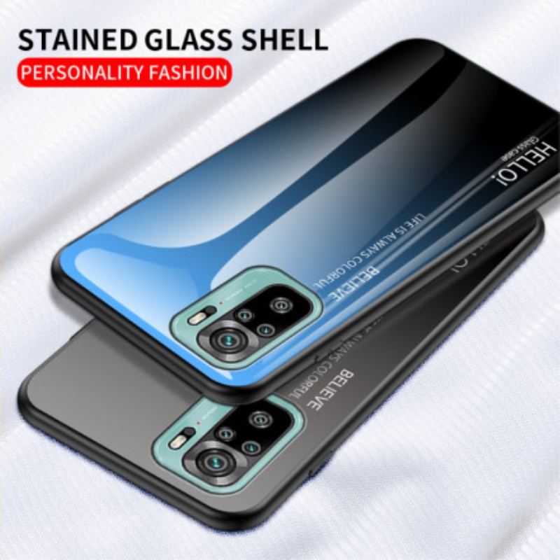 Cover Xiaomi Redmi Note 10 / 10S Hærdet Glas Hej