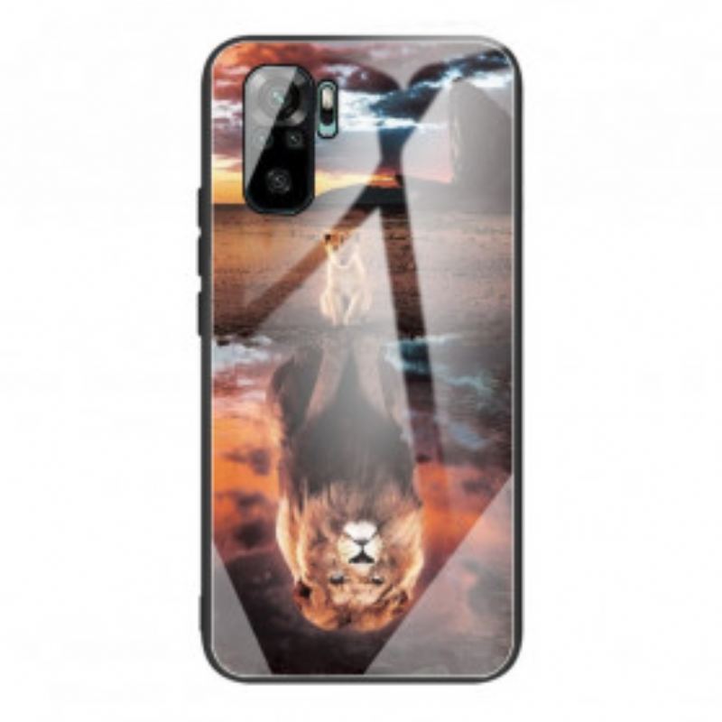 Cover Xiaomi Redmi Note 10 / 10S Lion Cub's Dream Hærdet Glas