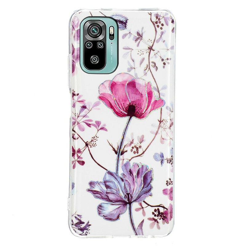 Cover Xiaomi Redmi Note 10 / 10S Marmorerede Blomster