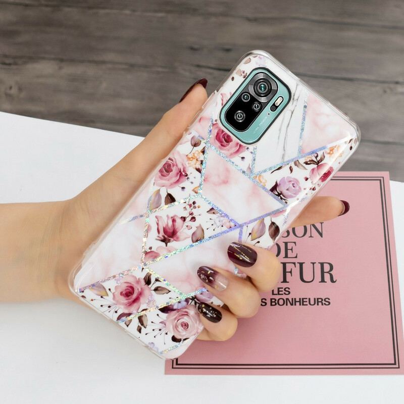 Cover Xiaomi Redmi Note 10 / 10S Marmorerede Blomster