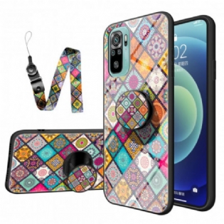 Cover Xiaomi Redmi Note 10 / 10S Patchwork Magnetisk Holder