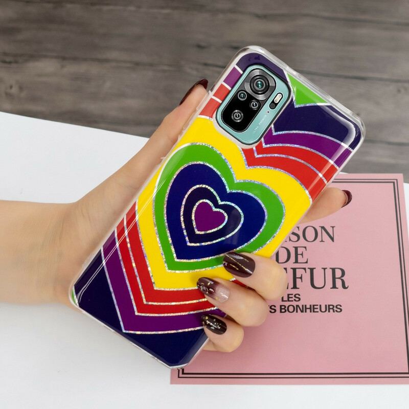 Cover Xiaomi Redmi Note 10 / 10S Psykedelisk Hjerte