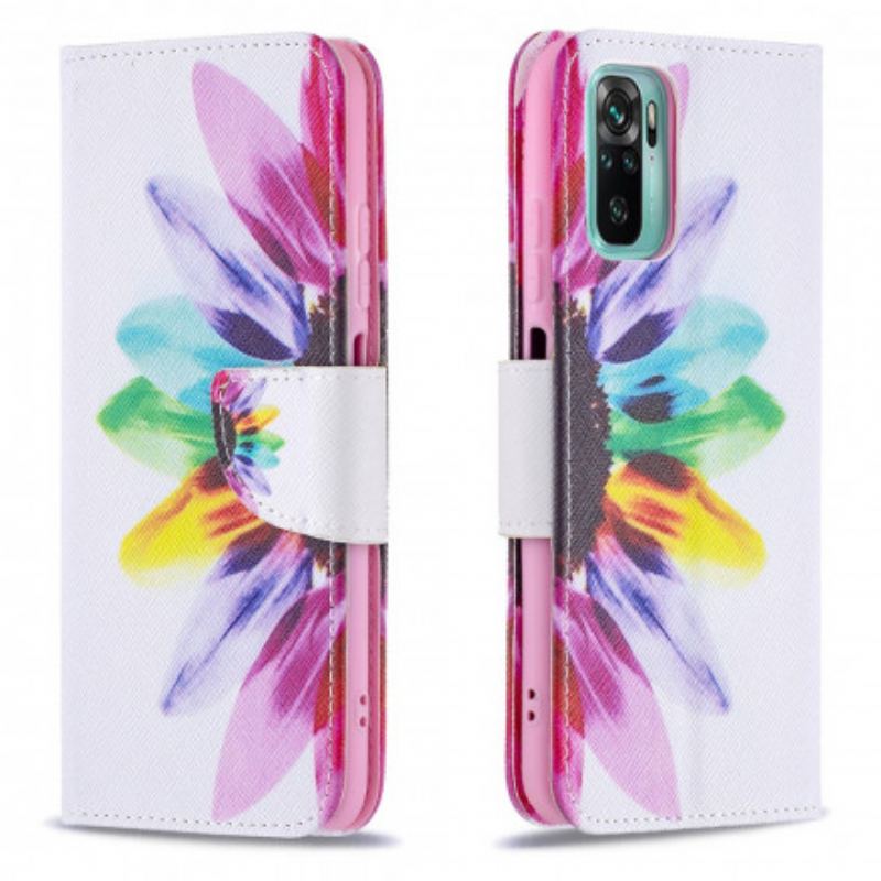 Flip Cover Xiaomi Redmi Note 10 / 10S Akvarel Blomst