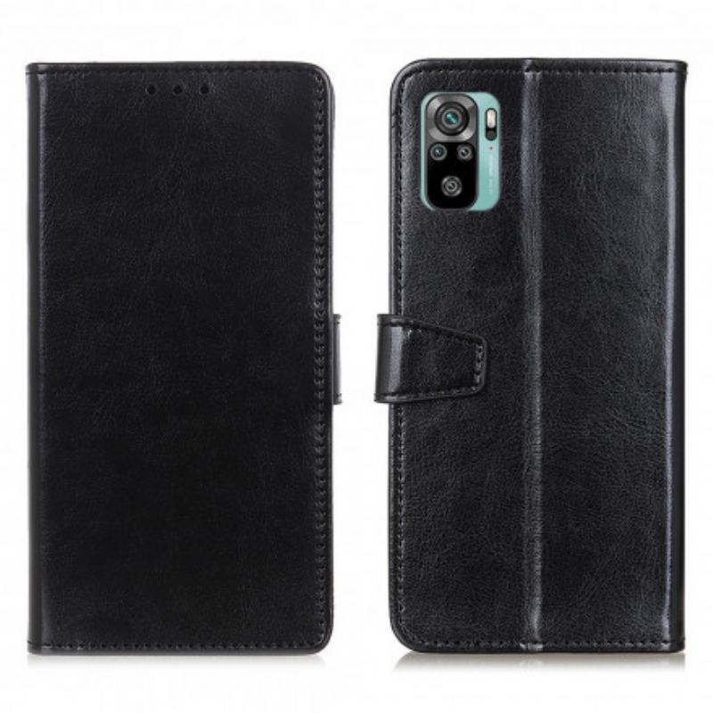 Flip Cover Xiaomi Redmi Note 10 / 10S Enkel Skinnende Lædereffekt