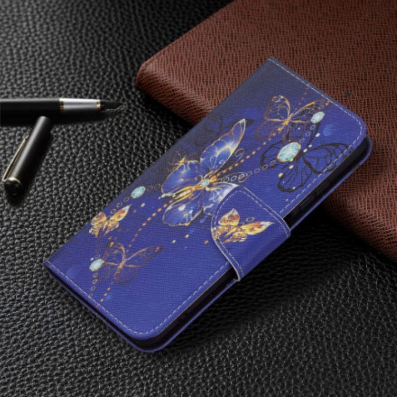 Flip Cover Xiaomi Redmi Note 10 / 10S Gyldne Sommerfugle