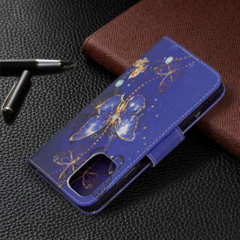 Flip Cover Xiaomi Redmi Note 10 / 10S Gyldne Sommerfugle