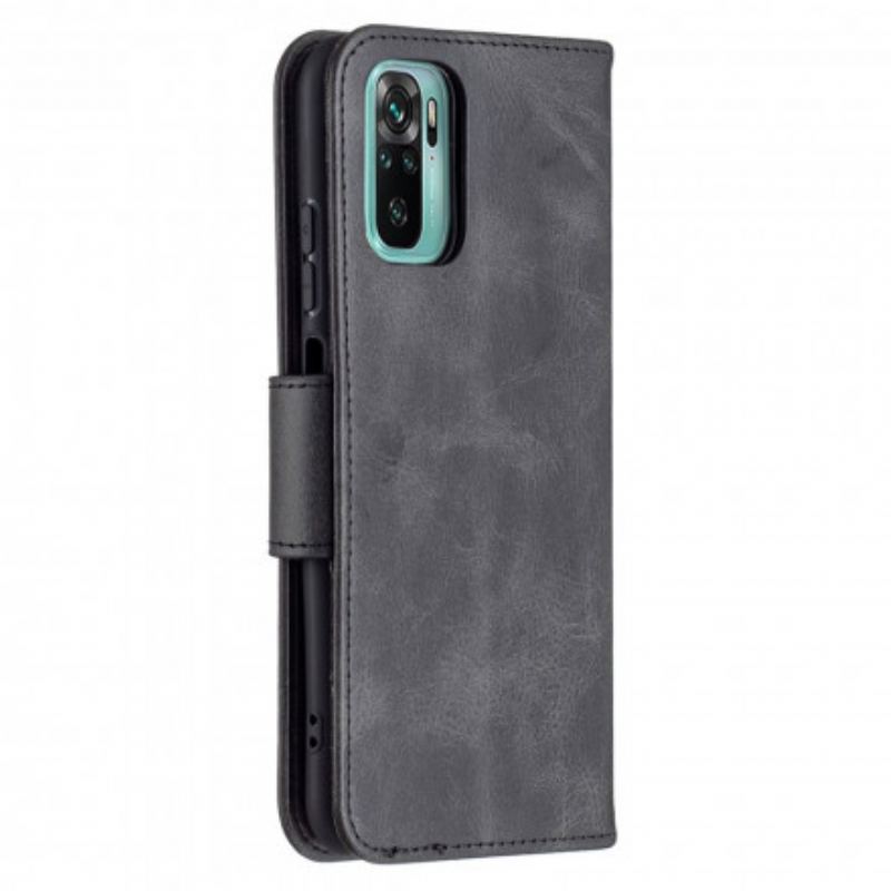 Flip Cover Xiaomi Redmi Note 10 / 10S Læder Cover Glat Flap Skrå