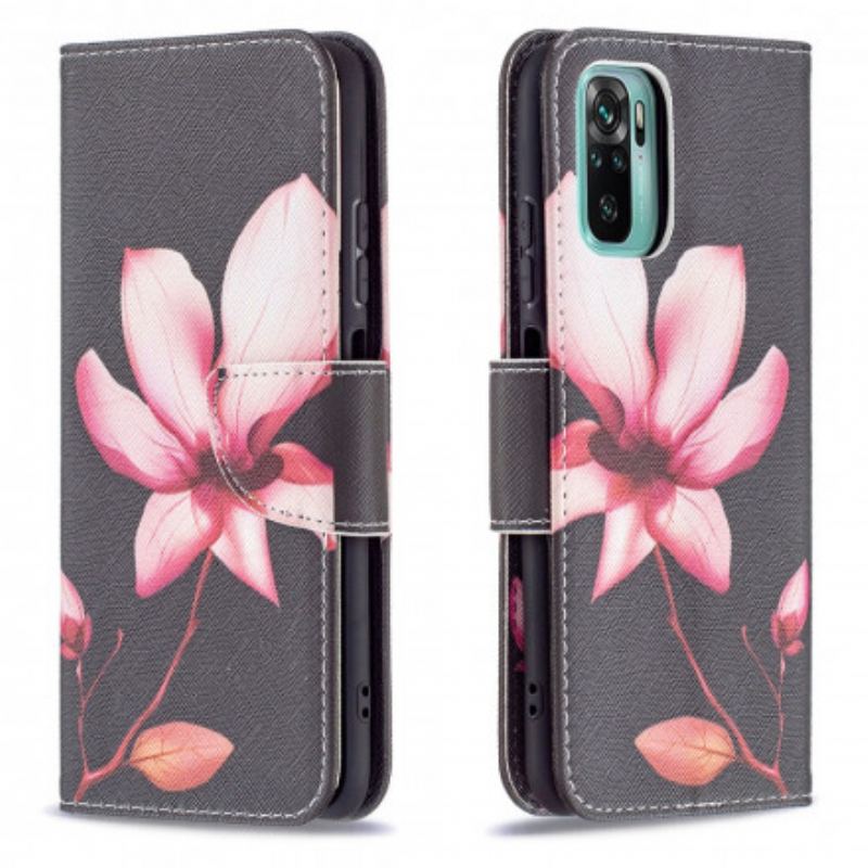 Flip Cover Xiaomi Redmi Note 10 / 10S Lyserød Blomst