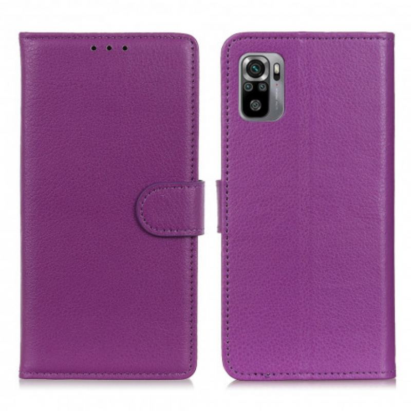 Flip Cover Xiaomi Redmi Note 10 / 10S Premium Litchi-lædereffekt