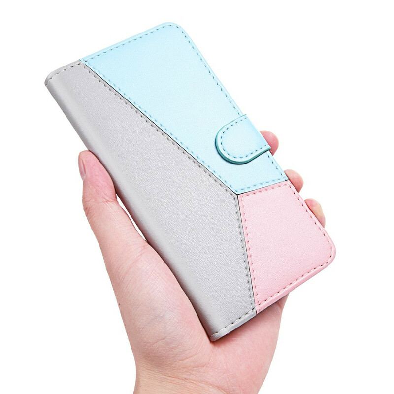 Flip Cover Xiaomi Redmi Note 10 / 10S Trefarvet Lædereffekt