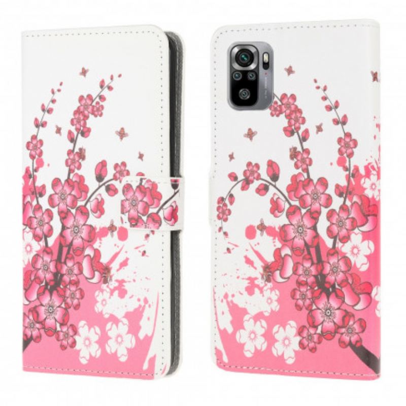 Flip Cover Xiaomi Redmi Note 10 / 10S Tropiske Blomster