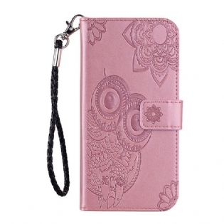 Flip Cover Xiaomi Redmi Note 10 / 10S Ugle Mandala Og Lanyard