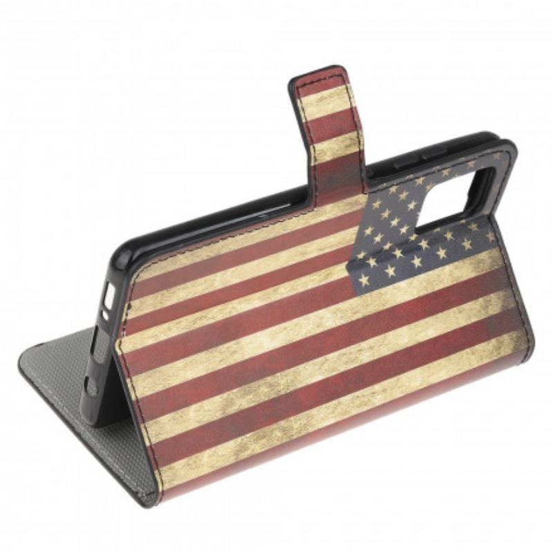 Læder Cover Xiaomi Redmi Note 10 / 10S Amerikansk Flag