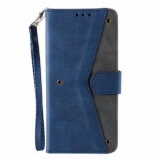 Læder Cover Xiaomi Redmi Note 10 / 10S Bicolor Nitter I Imiteret Læder