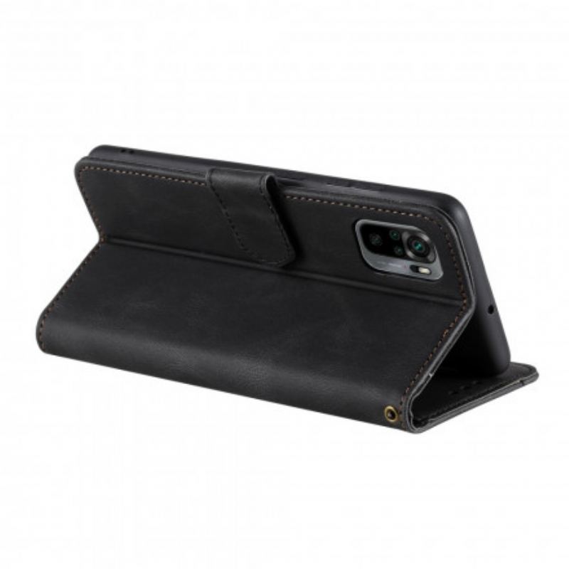 Læder Cover Xiaomi Redmi Note 10 / 10S Bicolor Nitter I Imiteret Læder