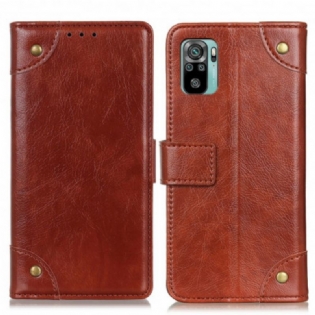 Læder Cover Xiaomi Redmi Note 10 / 10S Style Nappa Læder Vintage Nitter