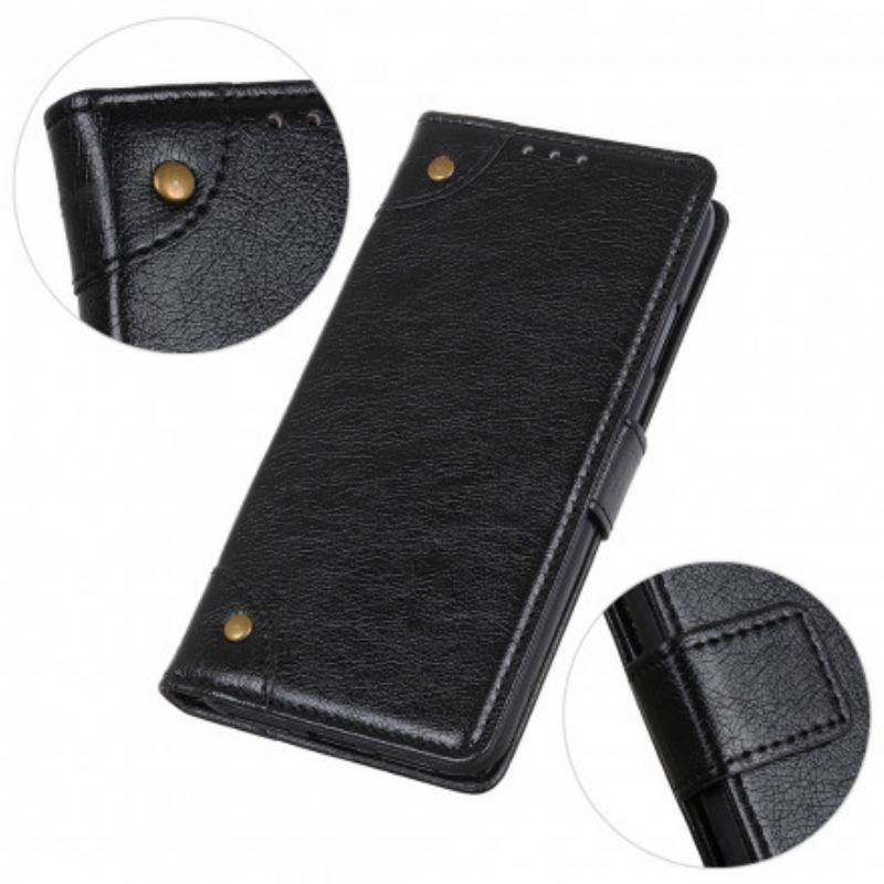 Læder Cover Xiaomi Redmi Note 10 / 10S Style Nappa Læder Vintage Nitter