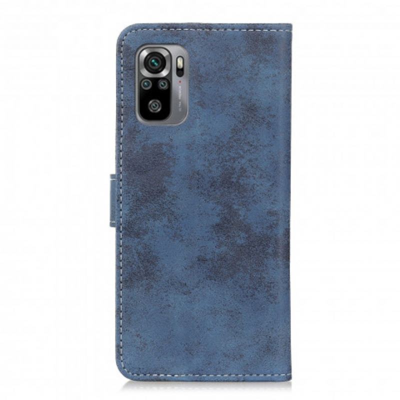 Læder Cover Xiaomi Redmi Note 10 / 10S Vintage Lædereffekt