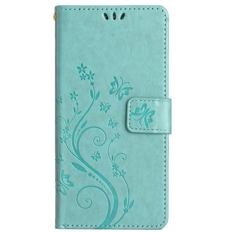 Flip Cover Motorola Edge 50 Ultra Sommerfugle Og Blomster