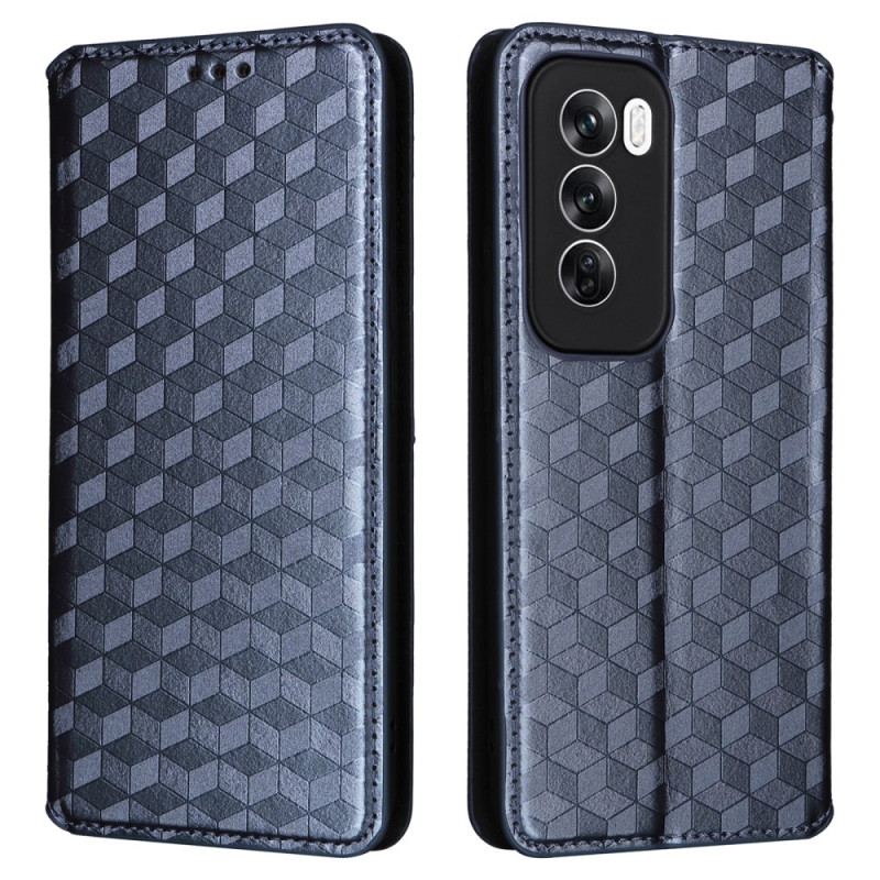 Læder Cover Oppo Reno 12 Pro 5g Telefon Etui 3d Diamantmønster