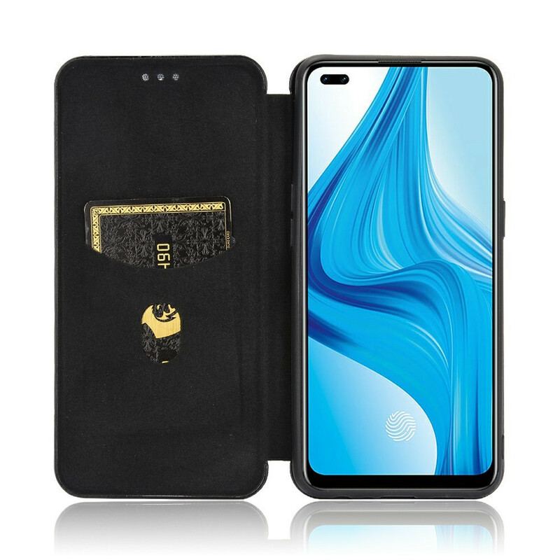 Cover Realme 7 Pro Flip Cover Farvet Carbon Silikone