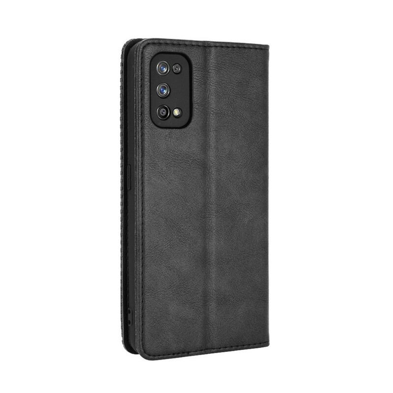 Cover Realme 7 Pro Flip Cover Stiliseret Vintage Lædereffekt