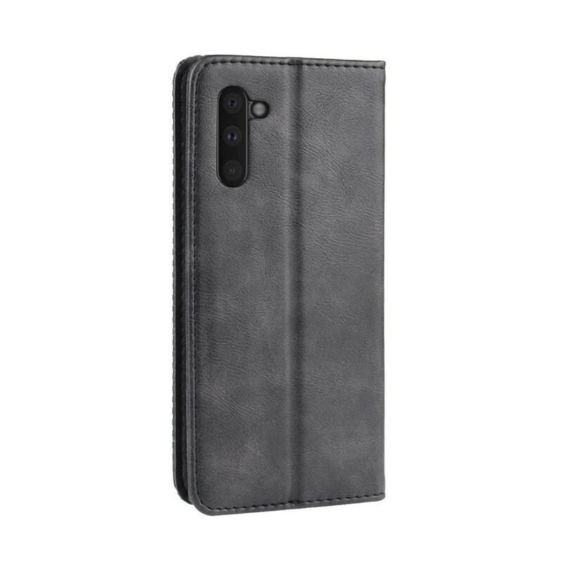 Cover Samsung Galaxy Note 10 Flip Cover Stiliseret Vintage Lædereffekt