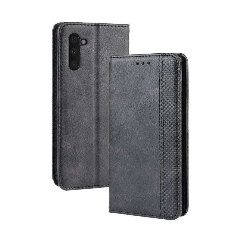 Cover Samsung Galaxy Note 10 Flip Cover Stiliseret Vintage Lædereffekt